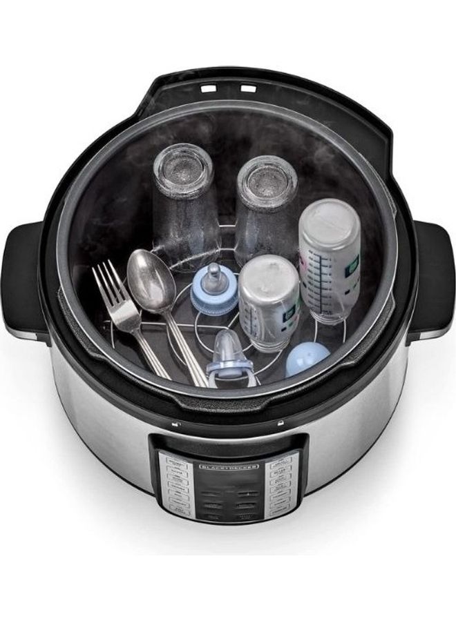 Smart Steam Pot, 9-in-1 Electric Pressure Cooker, 14 Smart Programs, Digital LED Display, Non-Stick, Keep Warm, Dual Purpose Steam Release, 10 L 1350 W PCP1010-B5 Silver/Black